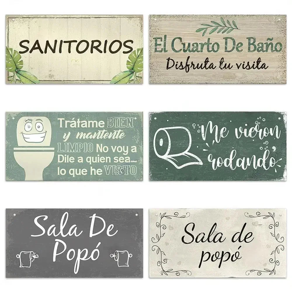Home decor Toilet Signs Wooden Hanging Plaque Decorative Plaque for Toilet Door Hanging Sign Wood In Bar Pub Beach decor