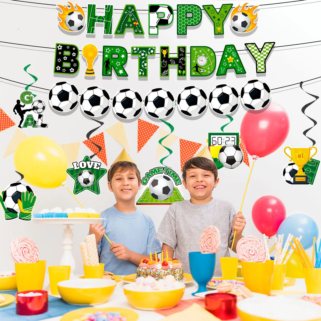 Soccer Birthday Party Decorations Set - Happy Birthday Soccer