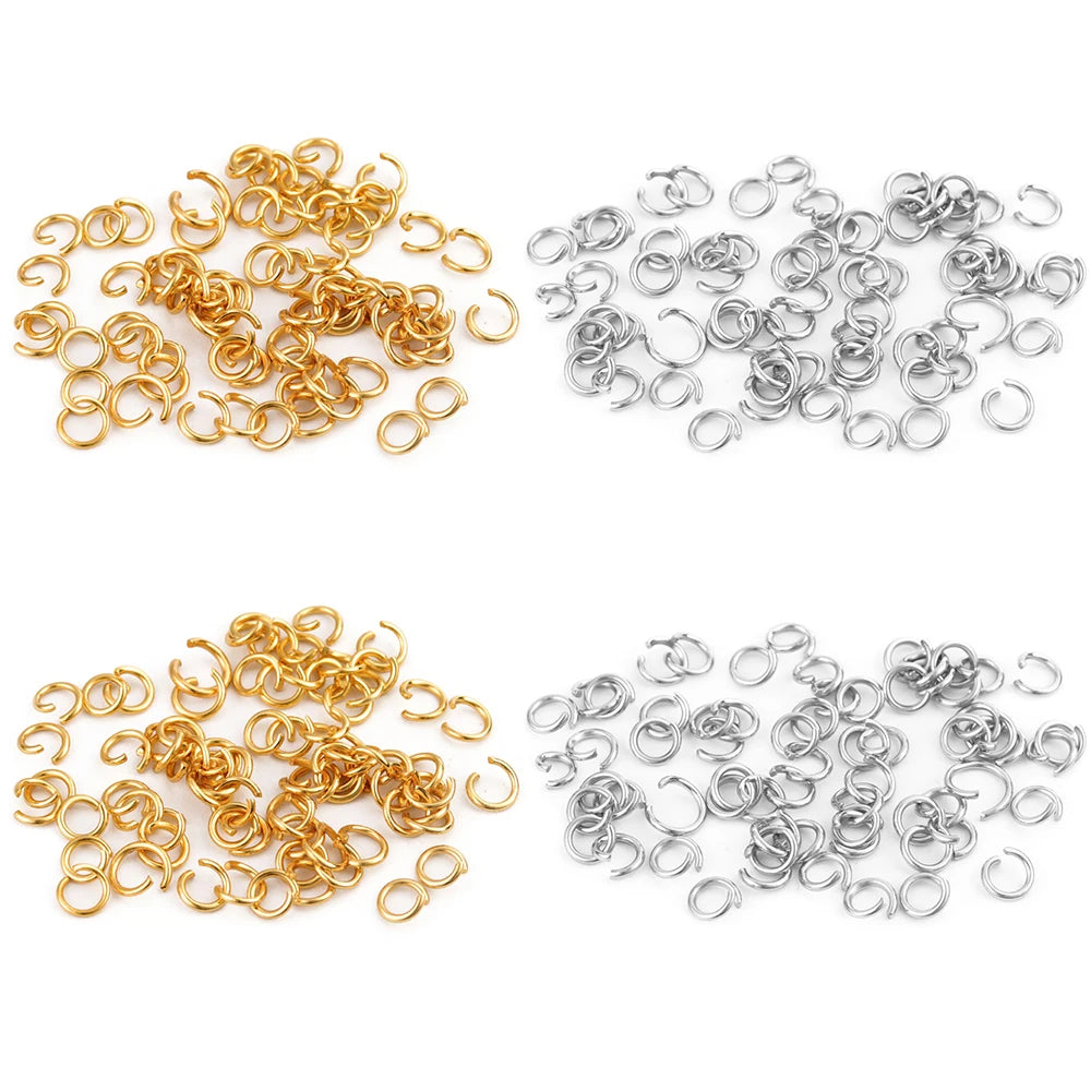 100-200pcs/lot Stainless Steel Split Rings Gold/Steel Color Open Jump