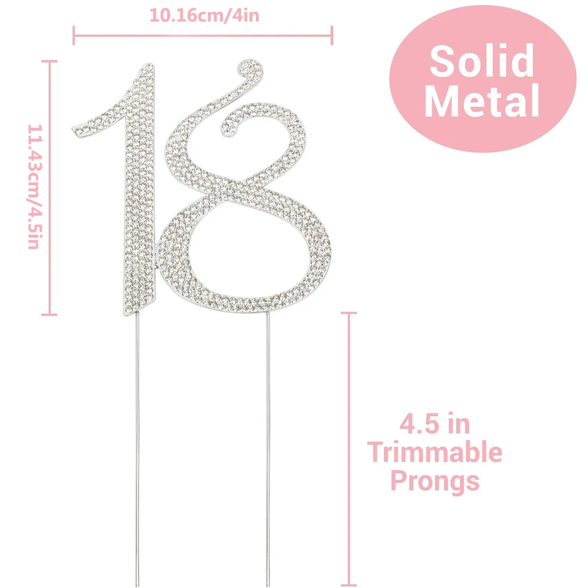 25 Cake Topper Sparkly Crystal Rhinestones Cake Topper Cake Decoration for 25th Birthday Party or or 25th Wedding Anniversary