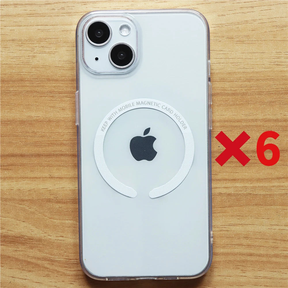 6Pcs for Magsafe Magnetic Plate Ring Universal Metal Sticker Support Wireless Charger Metal Plate Sheet for Magnet Car Holder