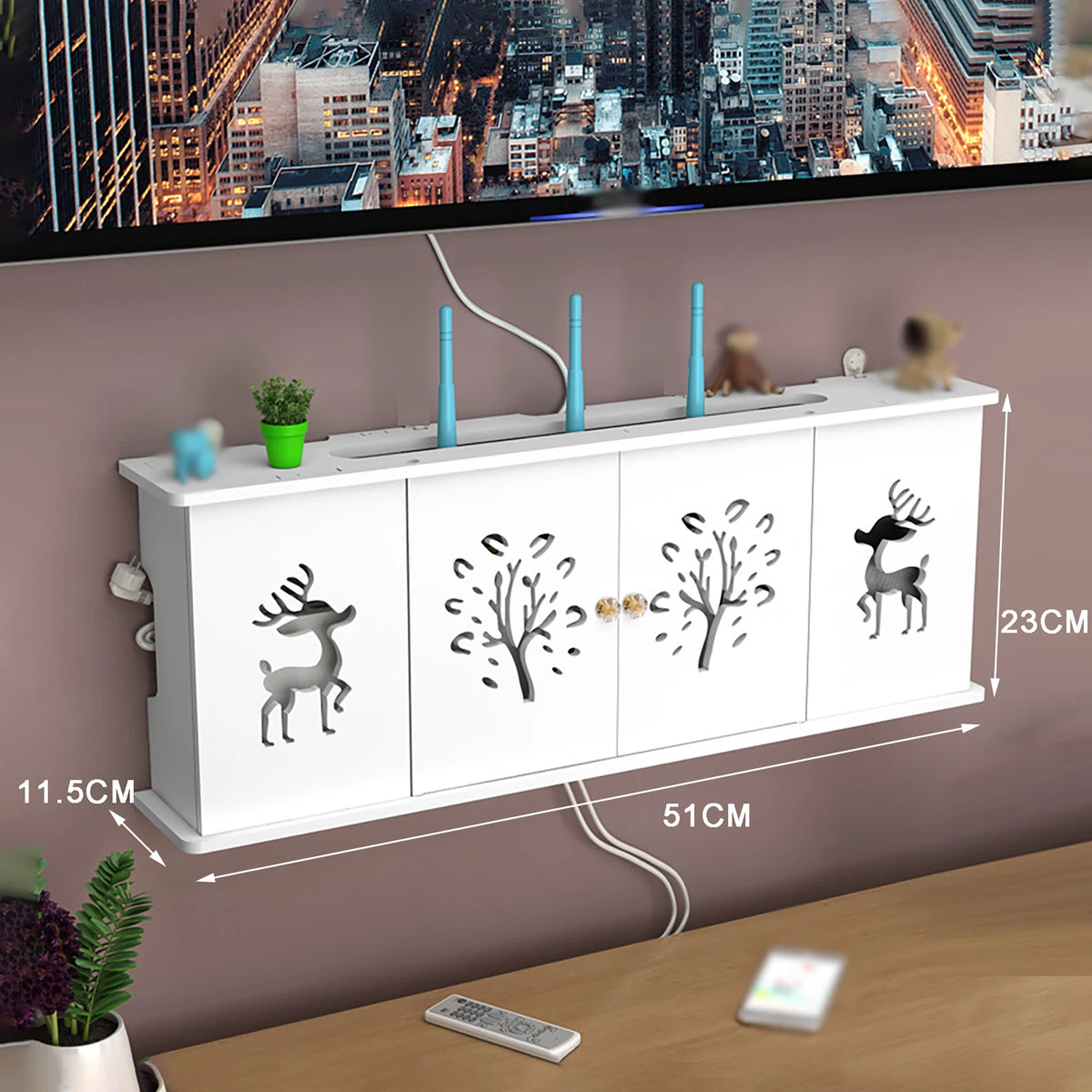 Punch-free Double Layers Wall Shelf TV set-top Box Rack Living Room Router Wall Hanging Storage Box Wireless Wifi Router Shelf