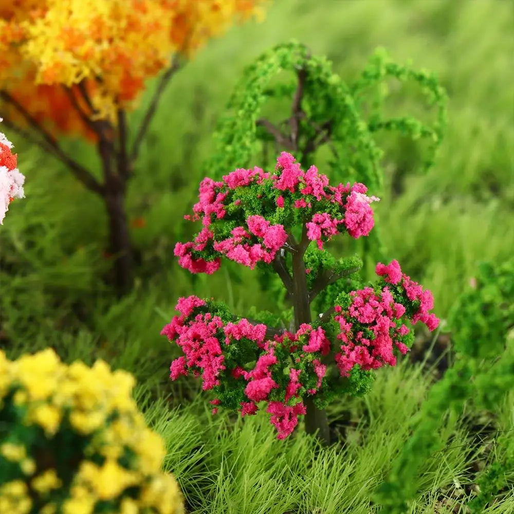 Durable Plastic Sakura Miniatures Rural Style Model Simulation Trees Landscape Vivid Micro Landscape