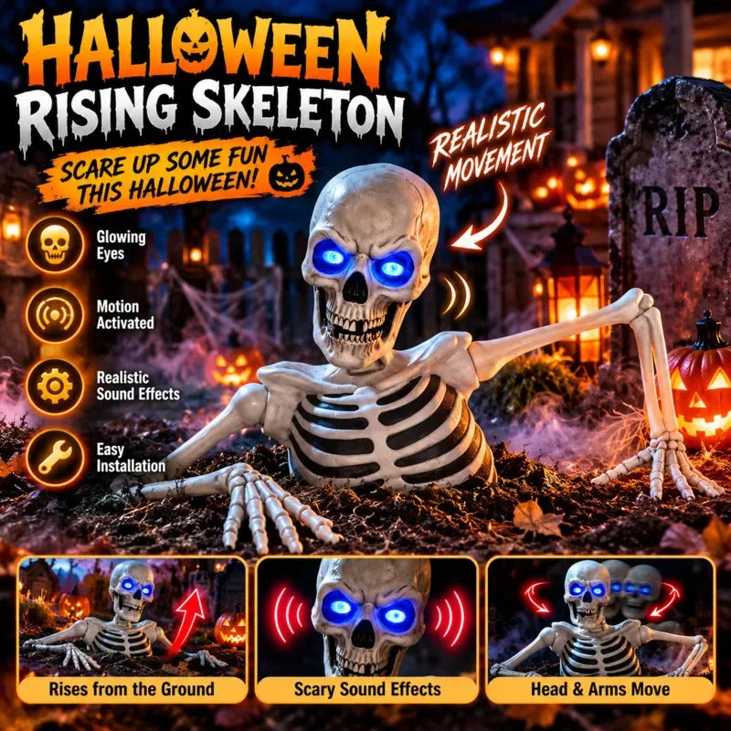 Halloween Half Skeleton Decor Prop