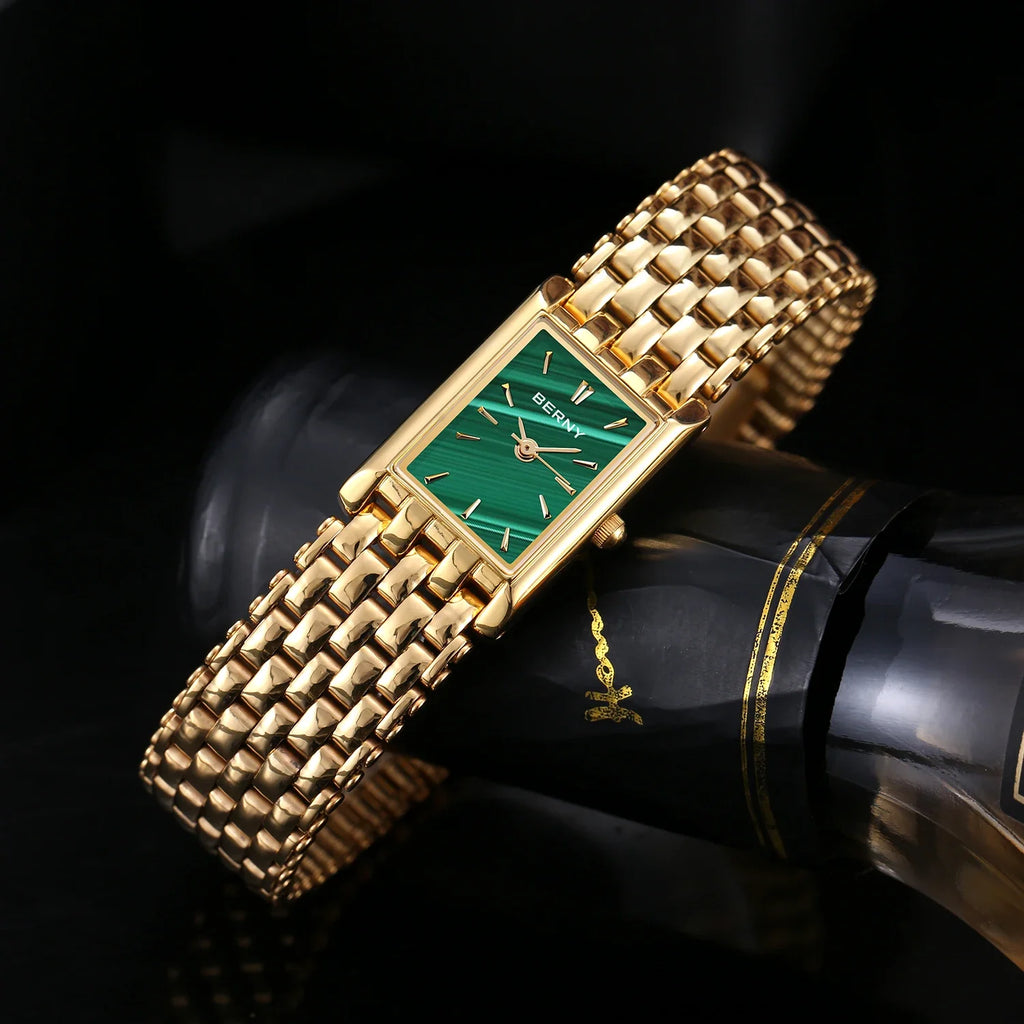 BERNY Golden Women Wristwatch Luxury Women Watch Square Golden