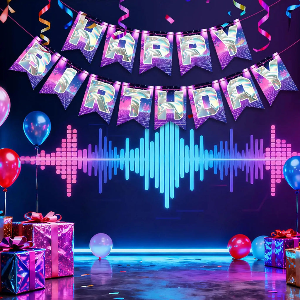 Kpop Theme Birthday Decorations Happy Birthday Banner Korean Kpop Hanging Pendant Garlands for Birthday Party