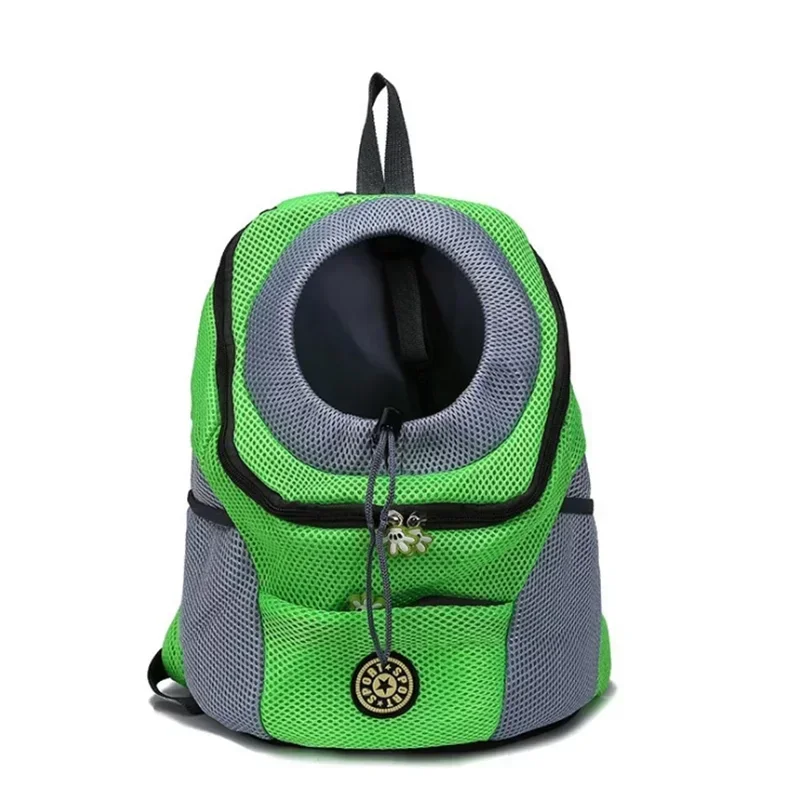 Pet Backpack Carrier for Small Dogs & Cats - Front-Folded Travel Backpack with Ventilation Mesh & Harness-Like Zipper Lock