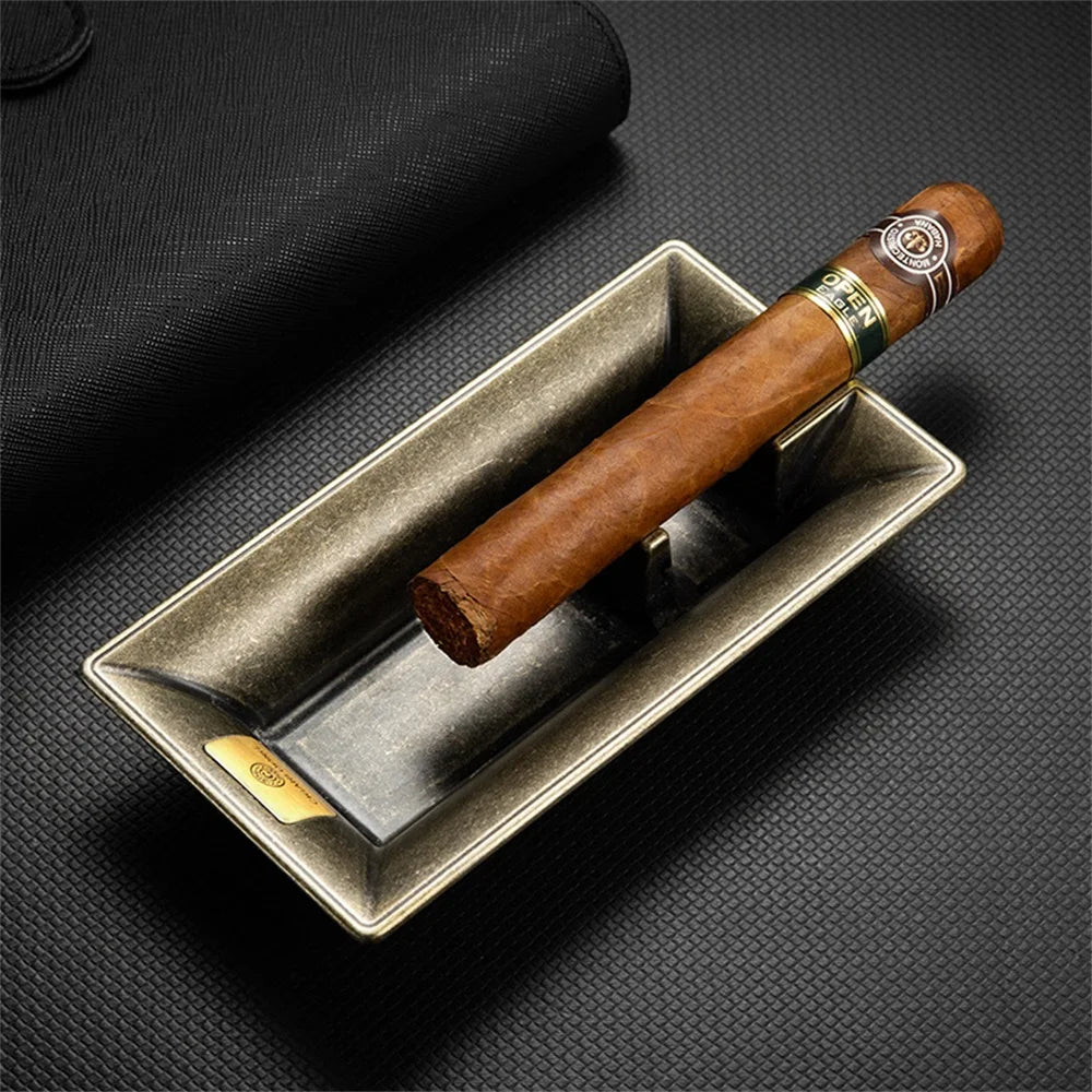 Cigar Ashtray Luxury Retro Large Caliber Holder Ash Tray Cigarette Tobacco Home Office Decoration Portable Single Slot CKA-1001
