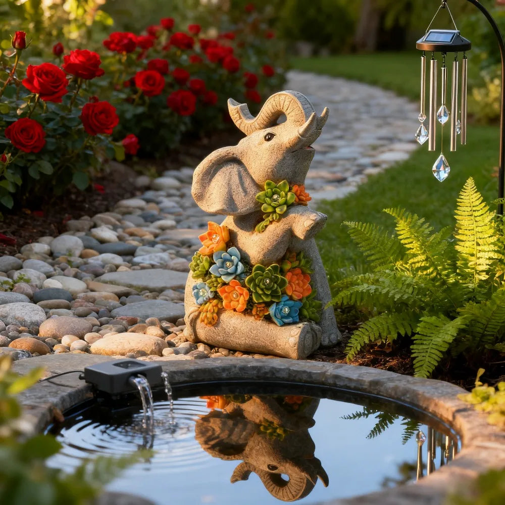 Solar Garden Turtle/elephant/dragon Can Statue Light Garden Statue