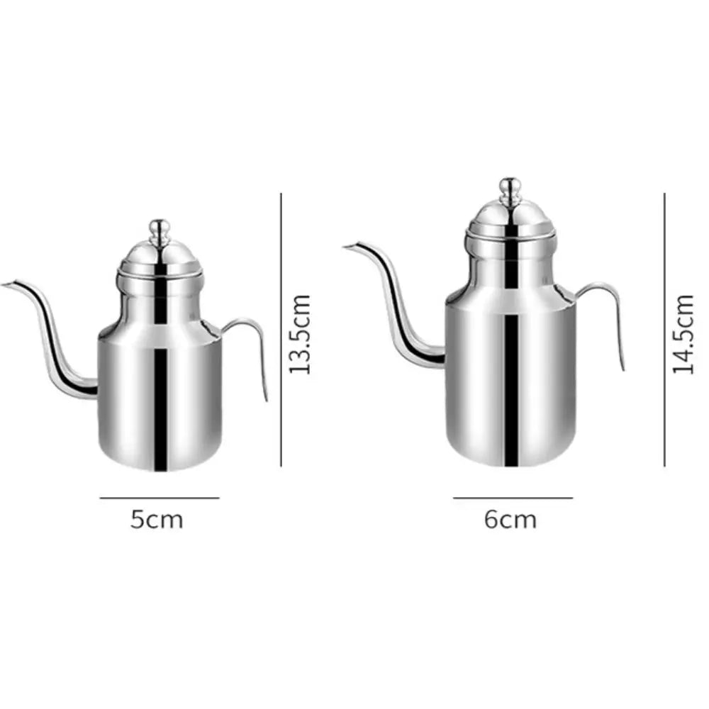 310/500ml Stainless Steel Oil Bottle Long Spout Rustproof Oil Pot Leak-proof Arabic Style Vinegar Dispenser Kitchen