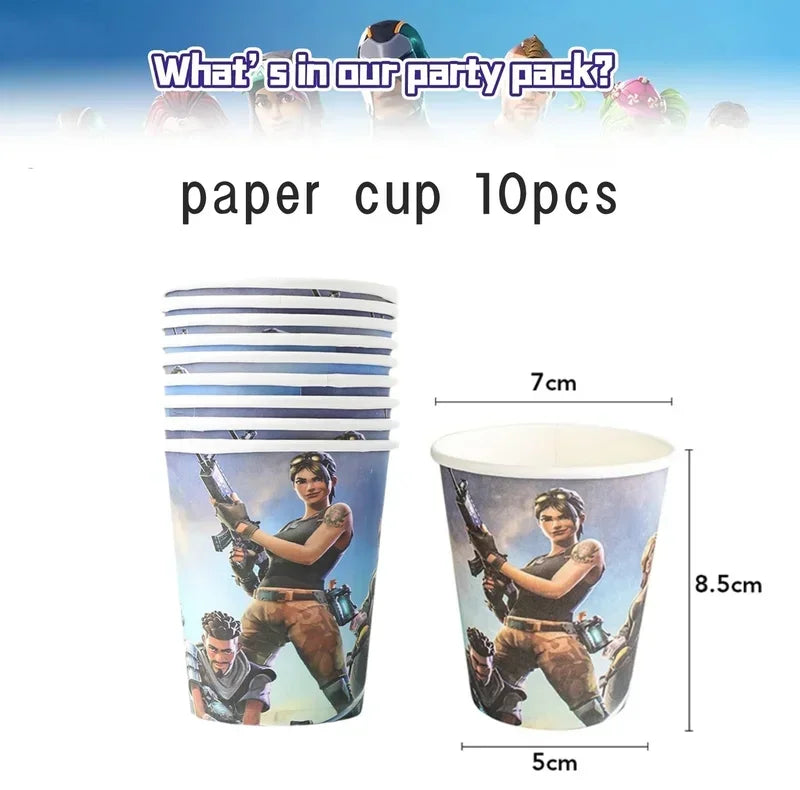 Fortnite Balloons Shooting Game Ballons Boy Girl Happy Birthday Banner Party Decoration Alpaca Llama Tableware Cake Topper Toy