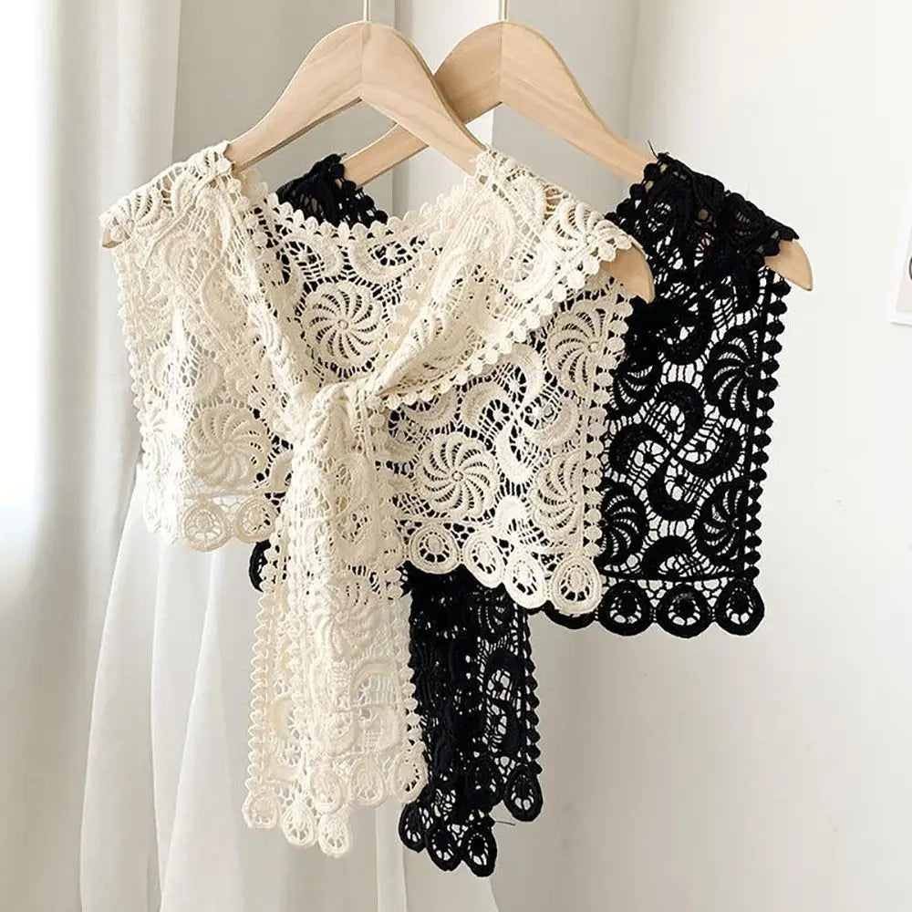 Solid Color Knitted Shawl High-quality Women Ladies Casual Fake Collar Summer Female Scarf