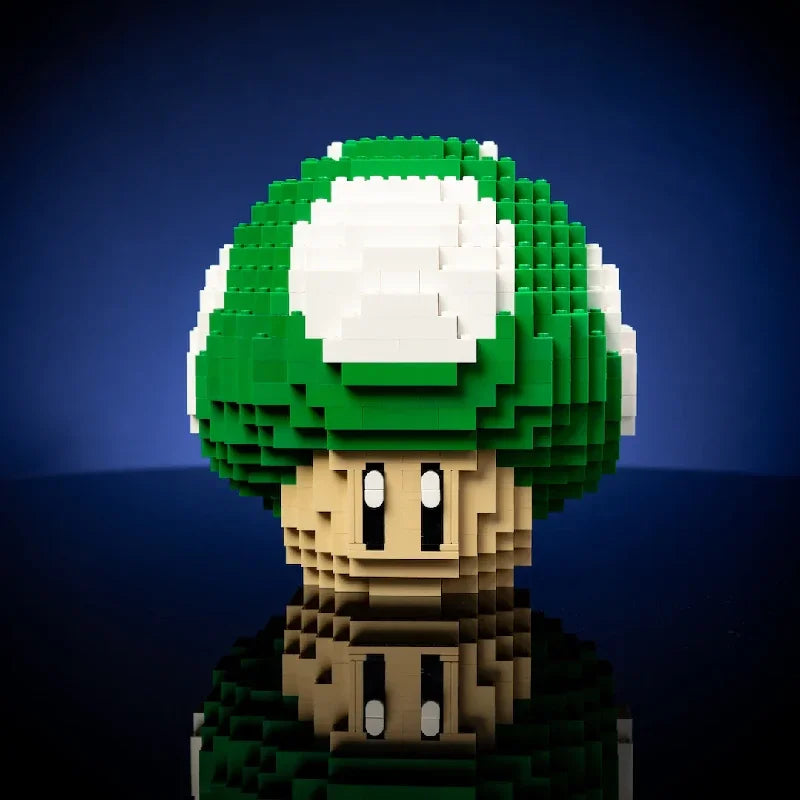 MOC Game Figures Red Green Mushroom Building Blocks Model