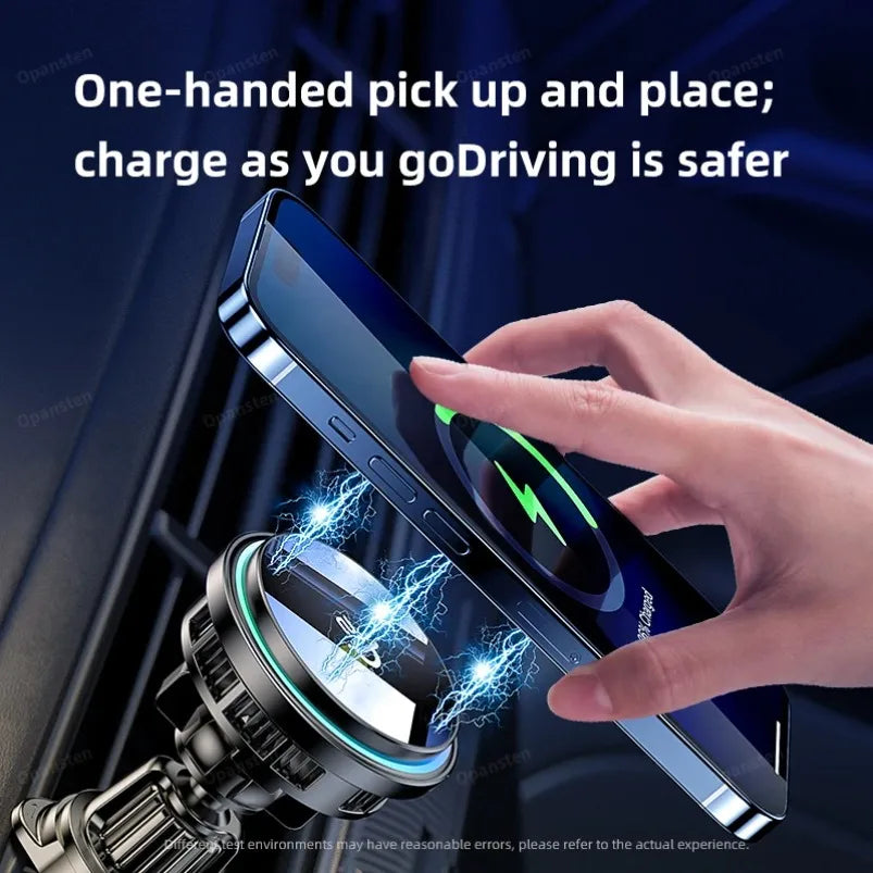 Tempered Glass 15W QI2 Wireless Charger ice Cooling Phone Holder For Magsafe iPhone 16~12 Magnet Cellphone Bracket Fast Charging