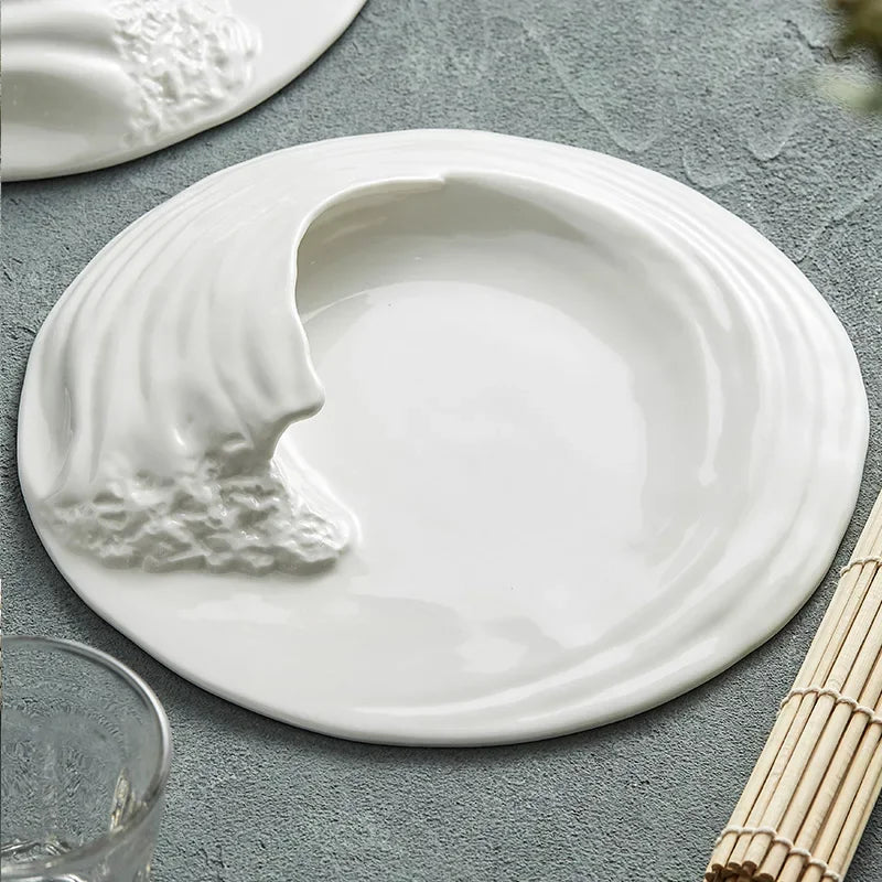 Creativity Hailang Stereoscopic Ceramic Tableware Special-shaped Western Food Flat Plate High-grade Cold Dishes Set In The Hotel