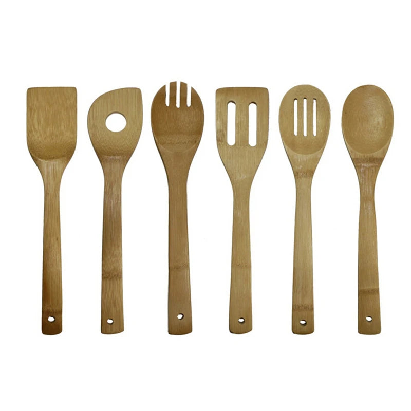 Bamboo Spoon Spatula Kitchen Utensil Wooden Cooking Tool Mixing
