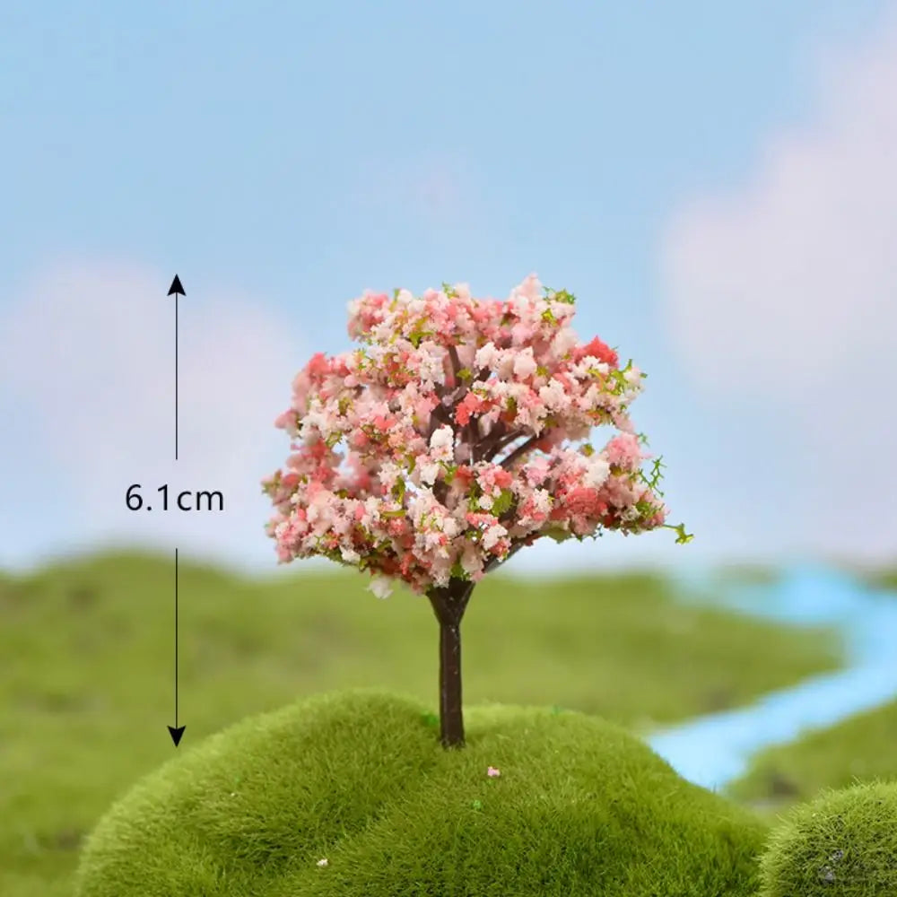 Durable Plastic Sakura Miniatures Rural Style Model Simulation Trees Landscape Vivid Micro Landscape