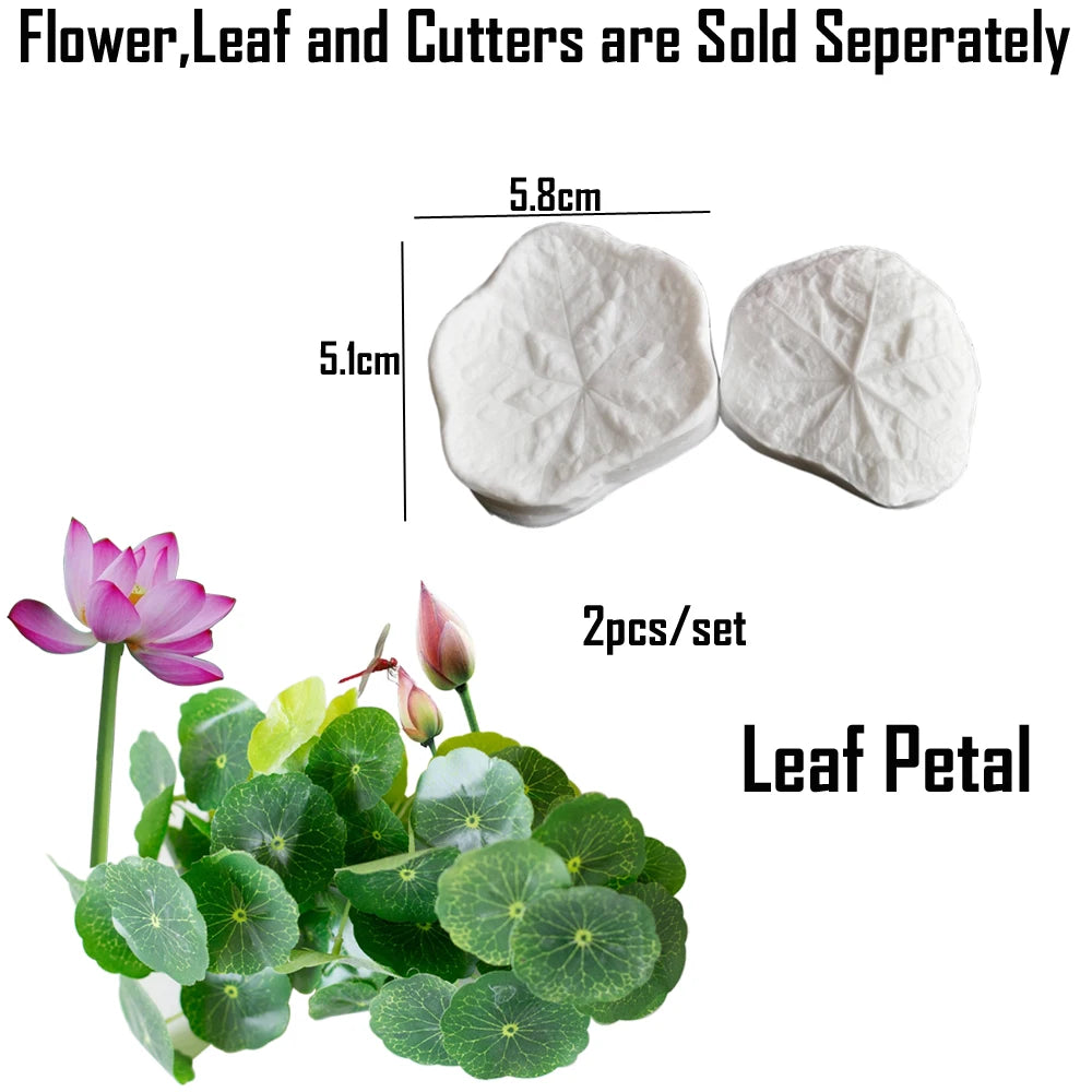 NEW 2pcs Lotus Silicone Mold Leaf Moulds DIY Cake Fondant Mould Dessert Chocolate Clay FondantDecoration Kitchen Bake Tool M2884