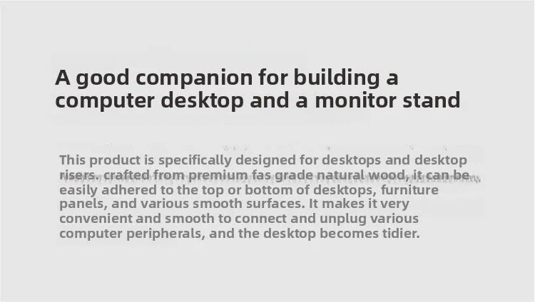 Black Walnut Wood USB Hub Under Desk Organizer Premium Desktop Riser Accessory with 3.0 Ports Multi-Device Charging Station