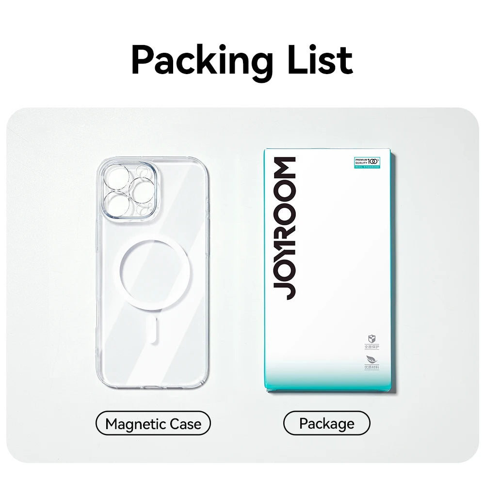 Joyroom Magnetic Case For iPhone 17 16 Pro Max Case Anti Yellow Transparent Cover For iPhone 17 Pro Wireless Charger Thin Cover