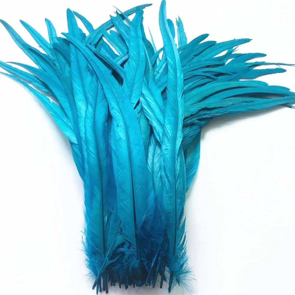 Top Quality 50 Pcs Pure White Rooster Tail Feather 30-35cm 12-14inch Natural Feathers Wedding Decoration clothing accessories