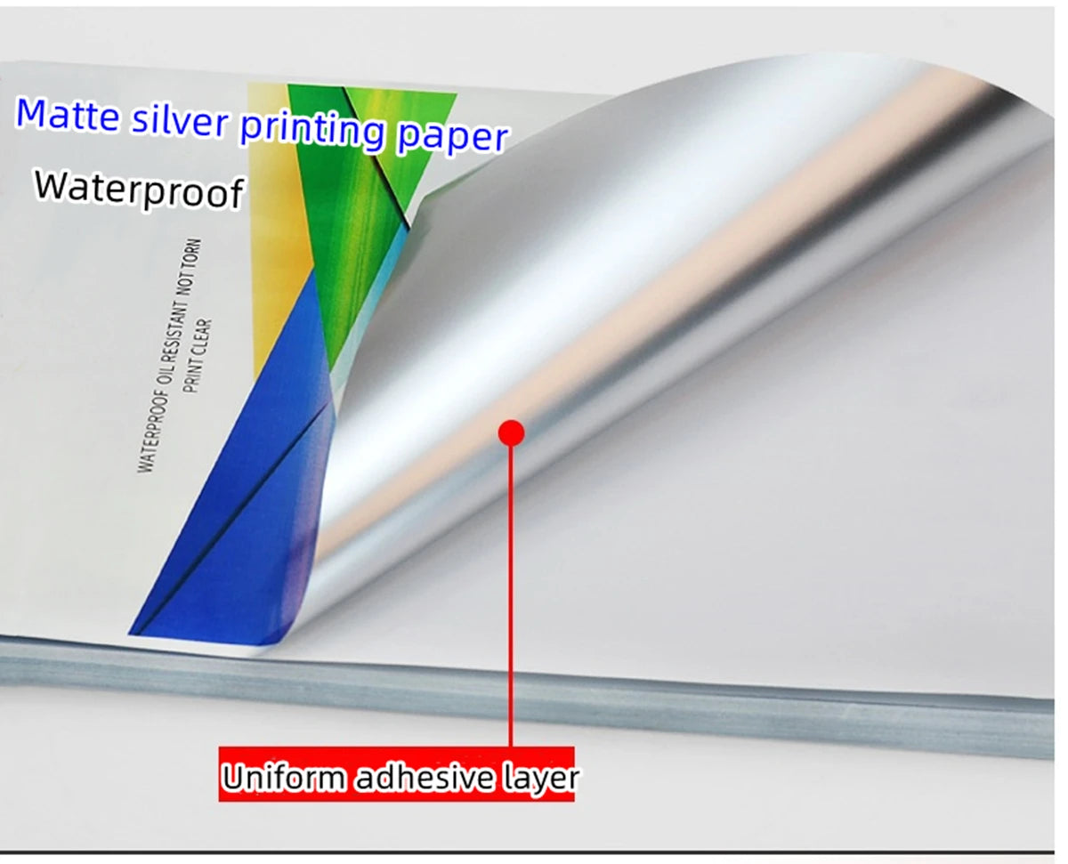 50/10 Sheets A4 Transparent Printable Vinyl Sticker Paper Waterproof Self-Adhesive Glossy paper for Inkjet Printer DIY Crafts