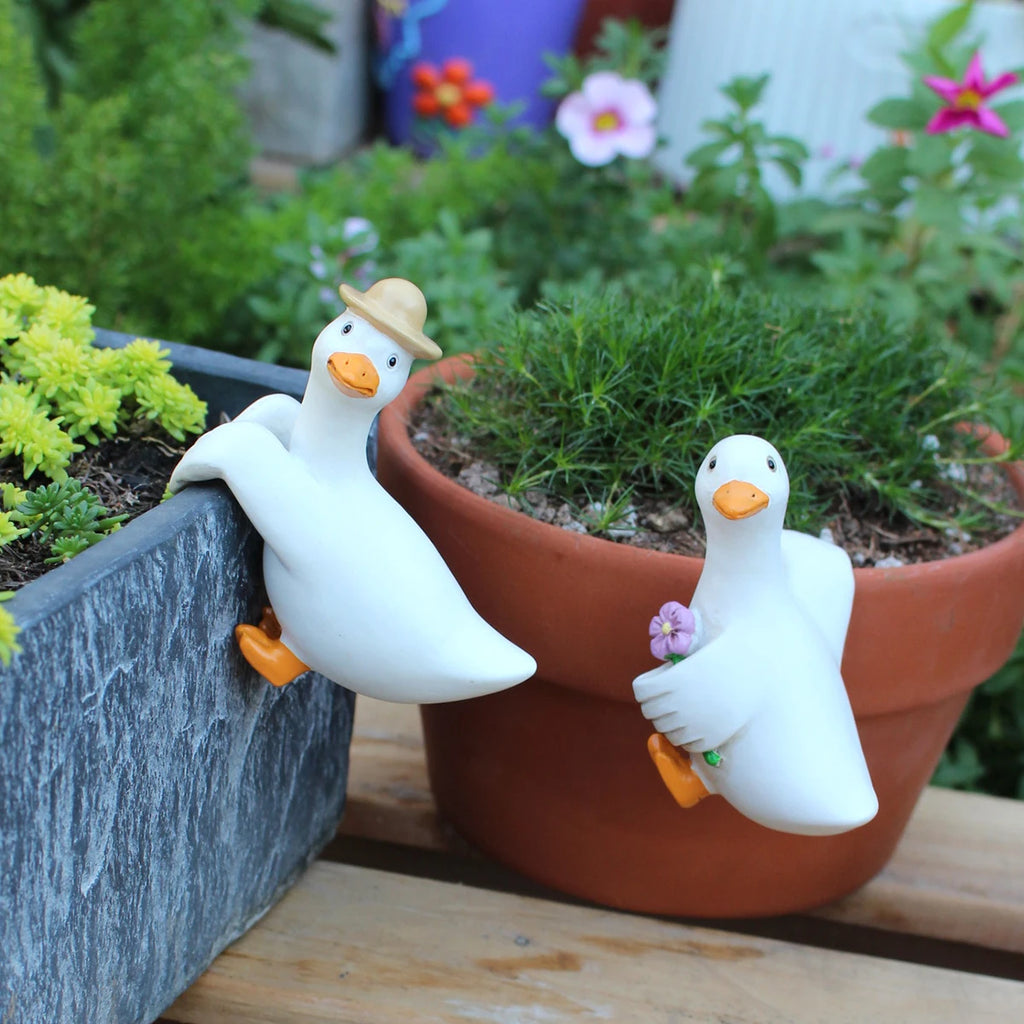 3 duck pendants, garden bonsai decoration animal pendants, resin handicrafts
