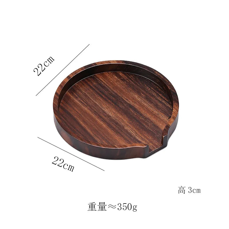 Walnut Solid Wood Tea Box Storage Tea Set Accessories Snack Storage Wooden Plate