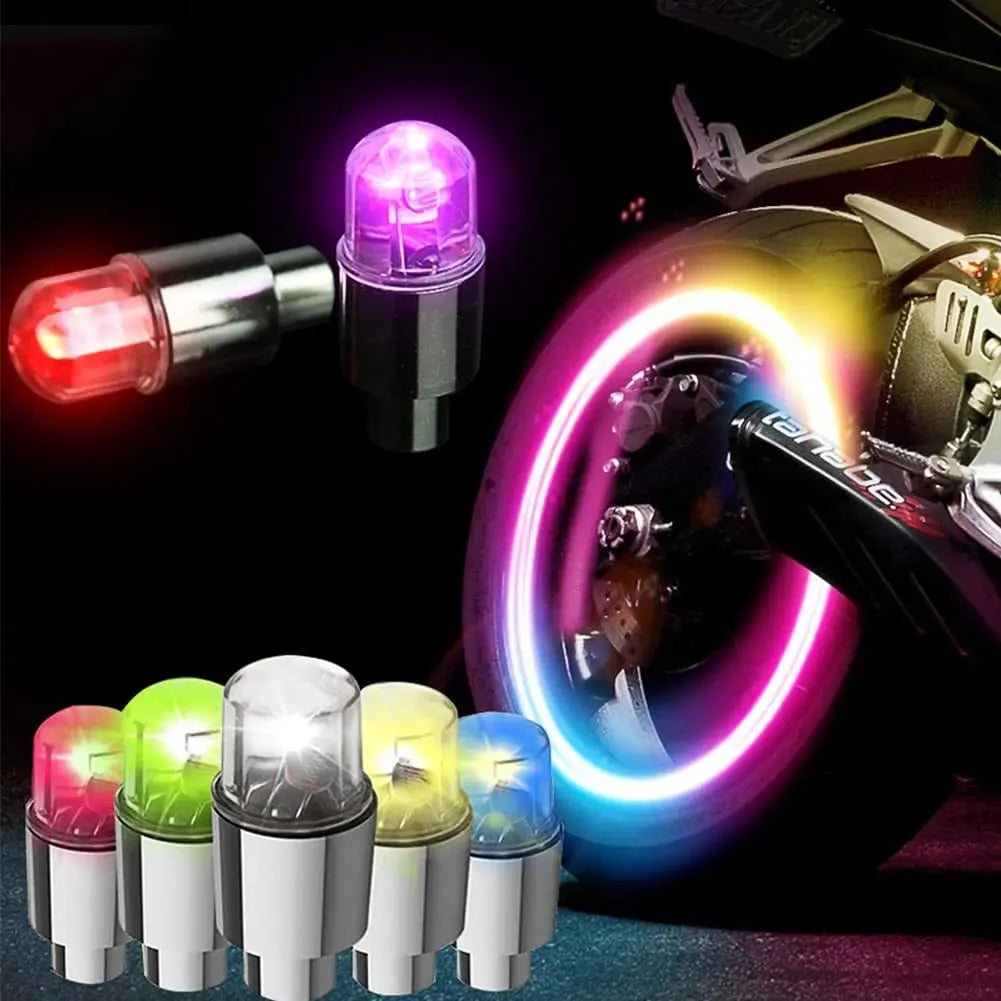 LED Tire Valve Cap Lights for Cars and Bikes