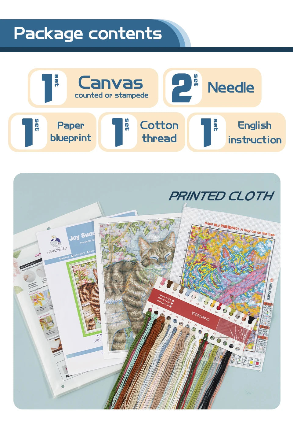 Joy Sunday Cross Stitch Kits DIY 11CT 14CT 16CT The Mysterious Magnolia HD Printed Embroidery Sets Home Wall Diaplay Decor Gifts