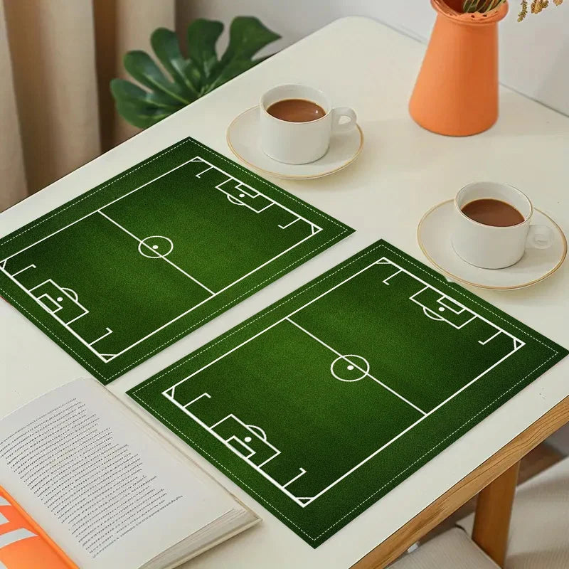 Football Field Print Table Mats, Set