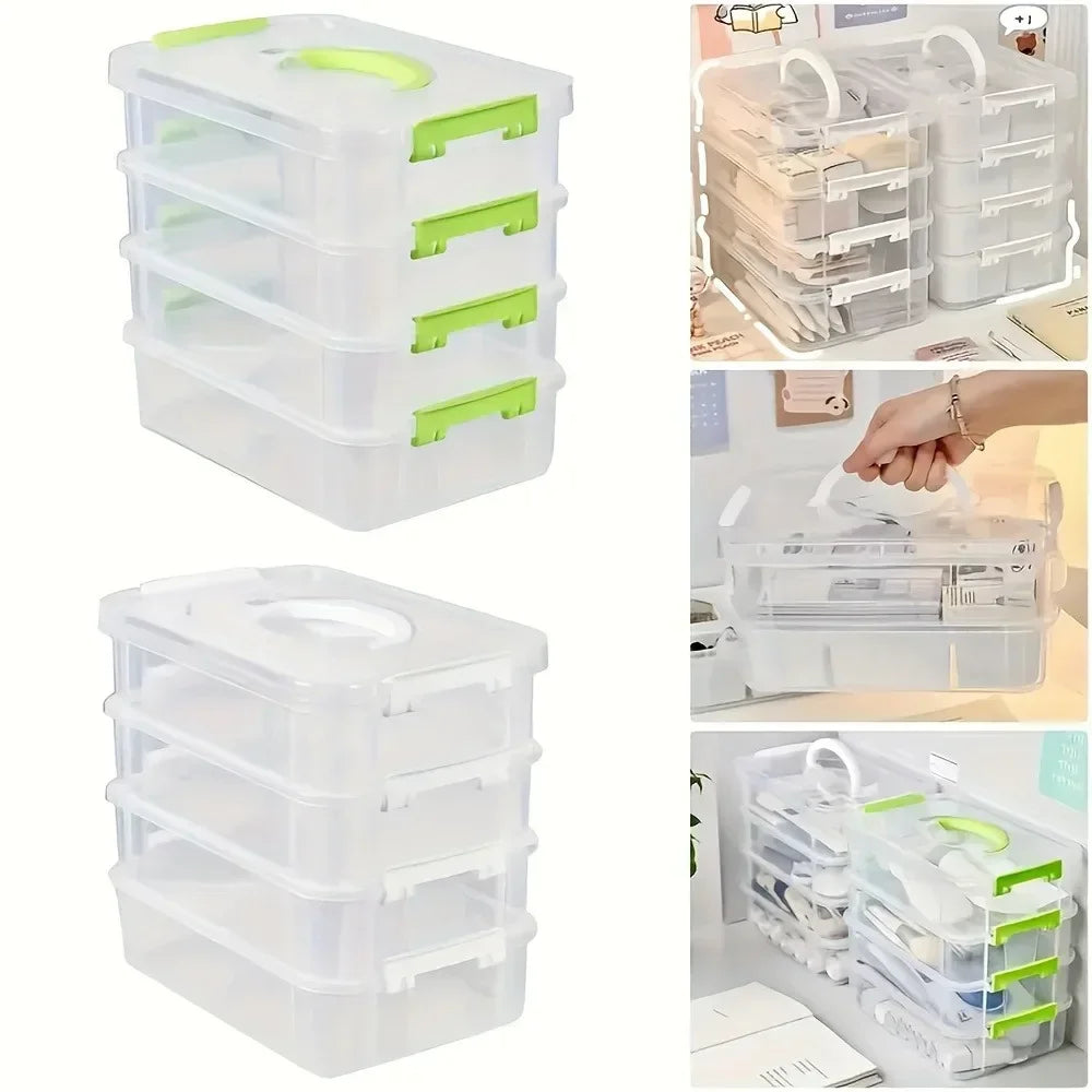 Building Blocks Storage Box Transparent Visibility Tool Classification Boxes Moisture-Proof Grid Drawer Stackable Storage Casket