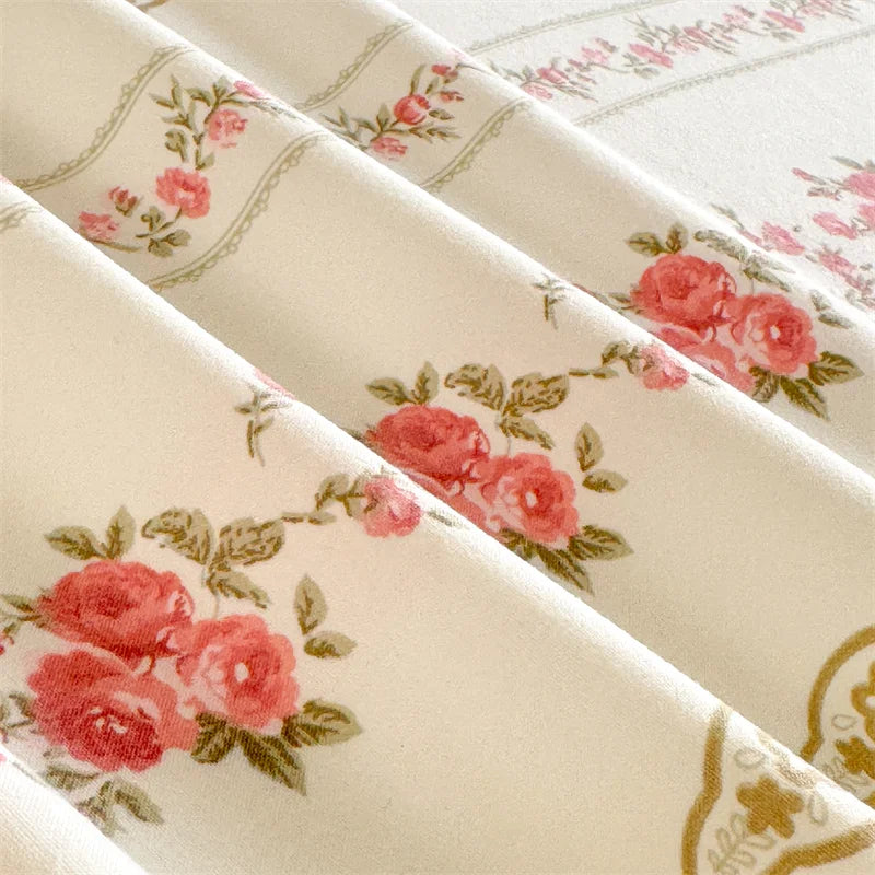 1pc Washed Cotton Flat Bed Sheets Single/Queen/King Size Bed Cover for Double Bed Flower Printed Soft Bed Sheets Top Sheets Set