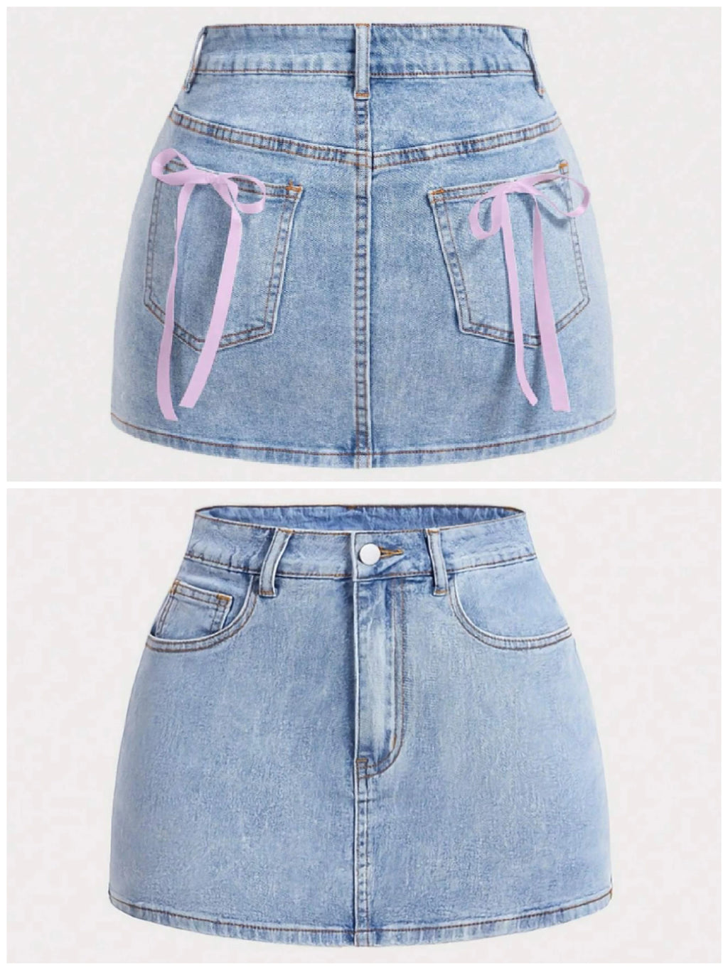 Women's Y2K Light Blue Denim Mini Skirt High Waist A-Line Skirt
