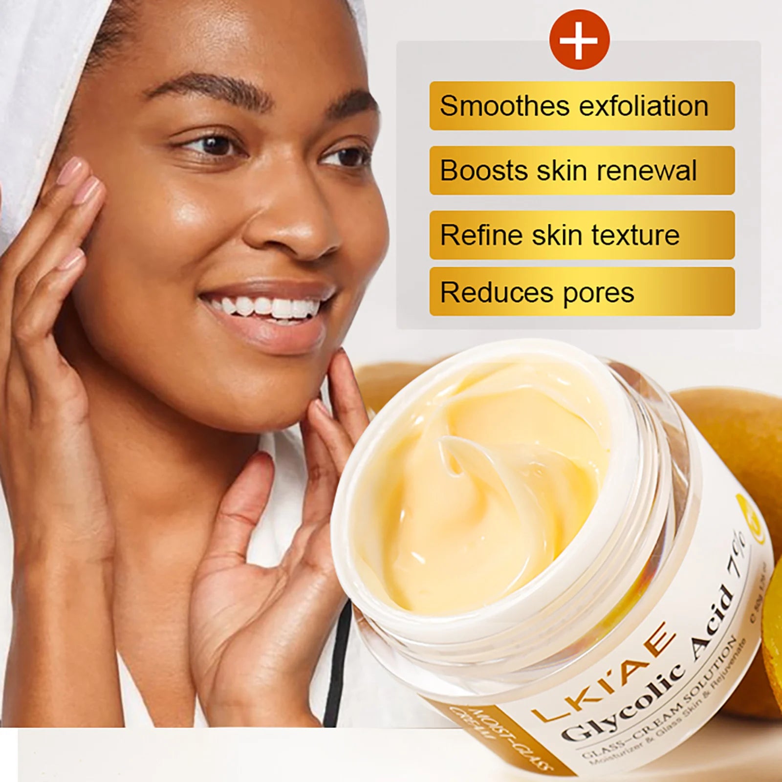 LKIAE Glycolic Acid Brightening Skin Care Set, Reduce Dark Spots, Unclog Pores, Clean Skin, Whitening Kit For All Skin Types
