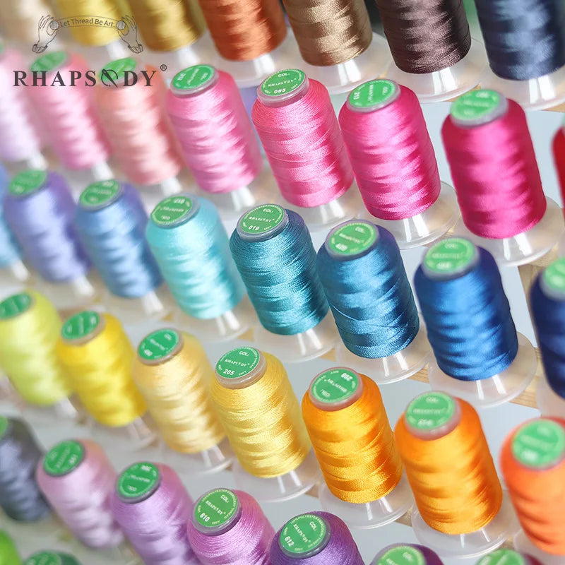 Rhapsody 40WT Polyester Embroidery Machine Thread 550Y 60 Colors Brother Babylock Janome Singer Pfaff Husqvarna Bernina Sewing