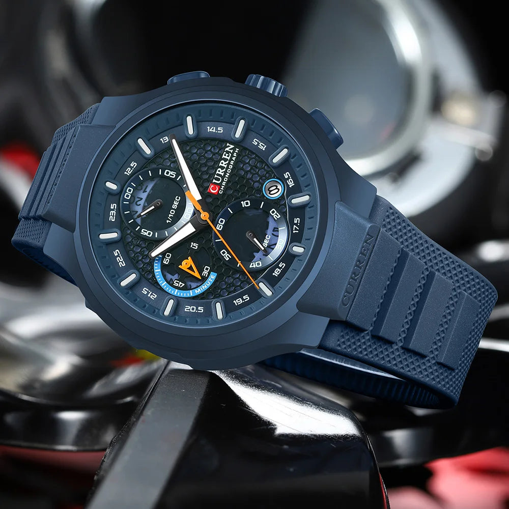 CURREN Men Watch Quartz Wristwatch Waterproof Chronograph Smart Male