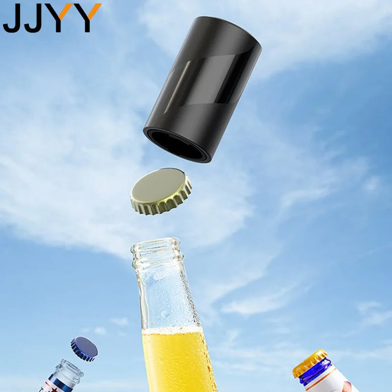 Automatic Beer Bottle Opener Magnet Beer Opener Push Down Opener Wine Beer Soda Cap Opener Stonego Kitchen Accessories