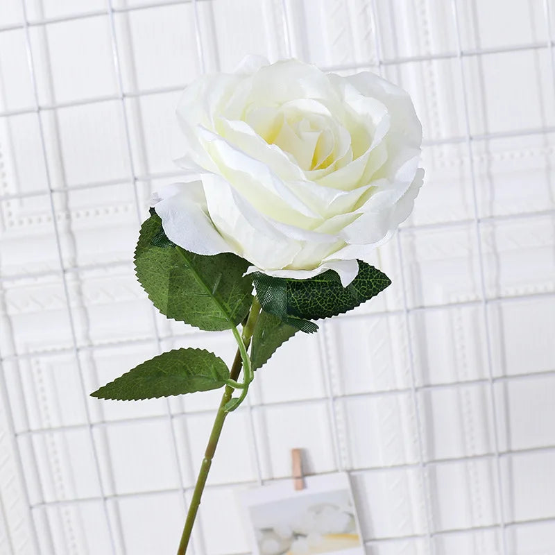 Simulated Single Rose Living Room Dining Table Decoration Artificial Flower Ornaments Wedding Decoration Home Decor