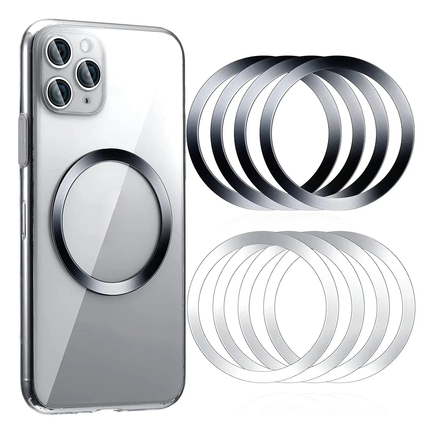 1-10PCSUniversal Strong Magnetic Ring Plate for MagSafe Wireless Charger 3M Adhesive Iron Sheet Sticker Car Phone Holder Mount
