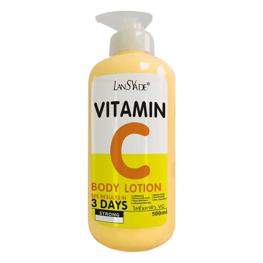 500ml Vitamin C Body Cream Whitening Hydroxy Acids VE Remove Acne Marks Deep Moisturizing Lightening Body Lotion Skin Care
