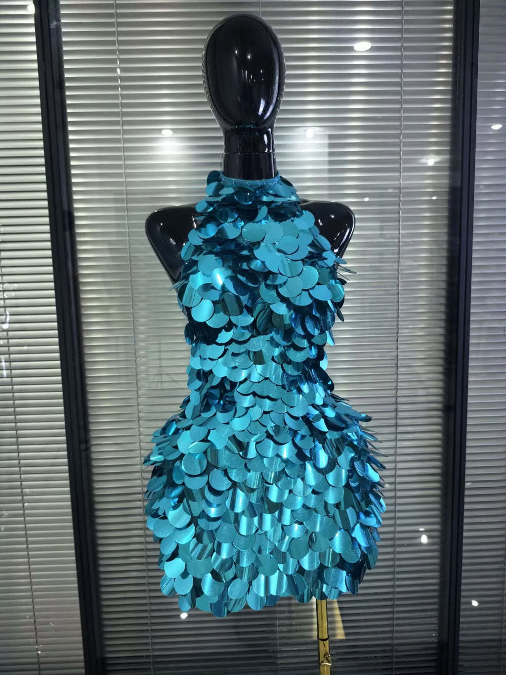 Shining Sequins Women Sexy Halter Off the Shoulder Backless