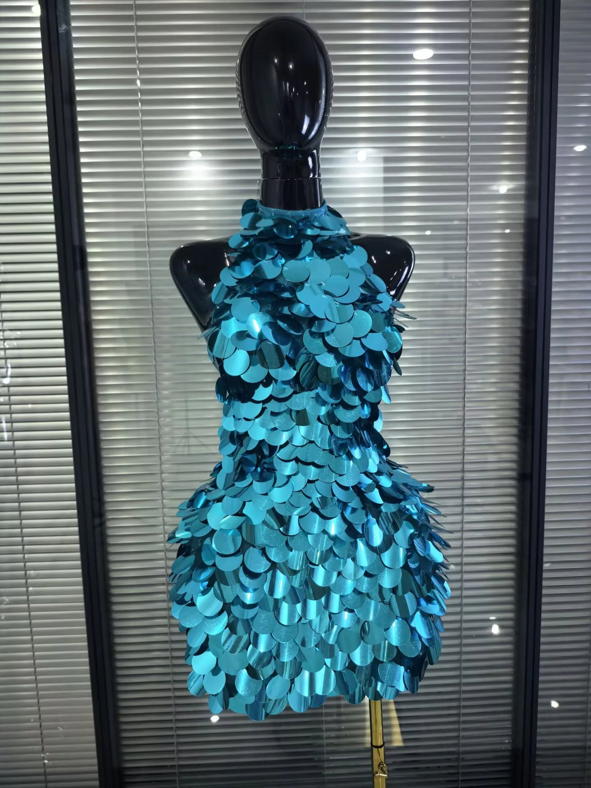 Shining Sequins Women Sexy Halter Off the Shoulder Backless