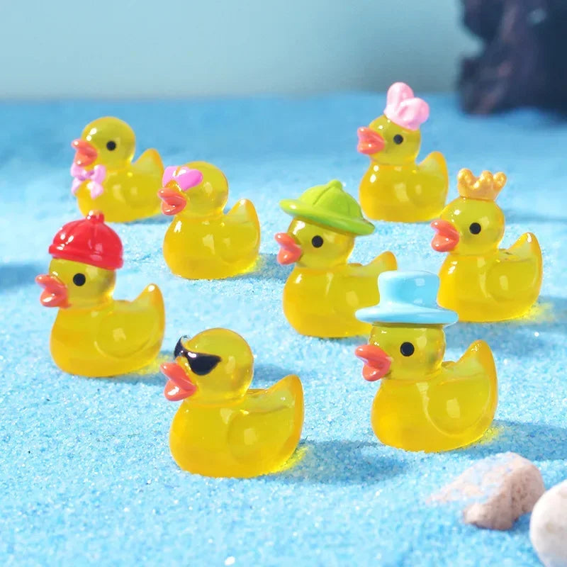 10/20/50pcs Luminous Mini Duck Tiny Resin Duck Little Duck