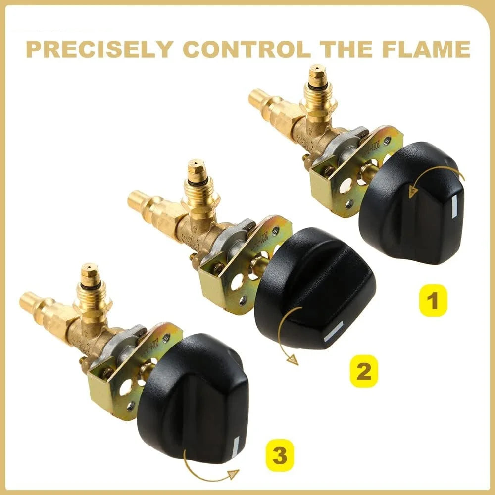 1pc Control Valve with M12x1.5 Thread and 1/4" Quick Disconnect Plug for Olympian 5500 5100 Weber 200 Gas Grill Valve