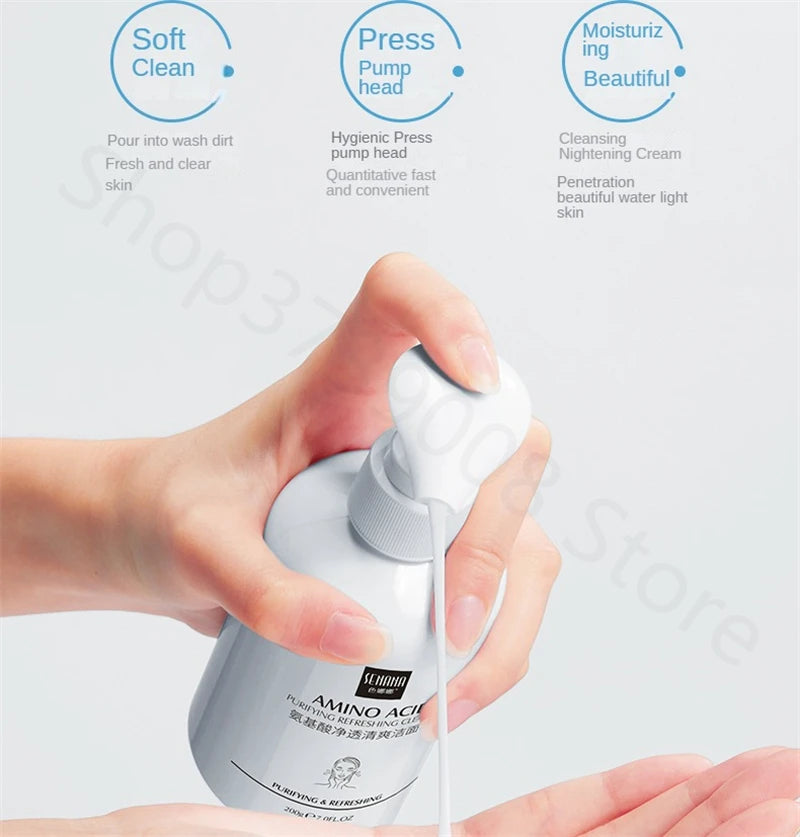 Amino Acid Facial Cleanser Deep Cleansing Moisturizing Oil Control Cleaner Mild Cleansing Gel Skin Care Face Washing Products