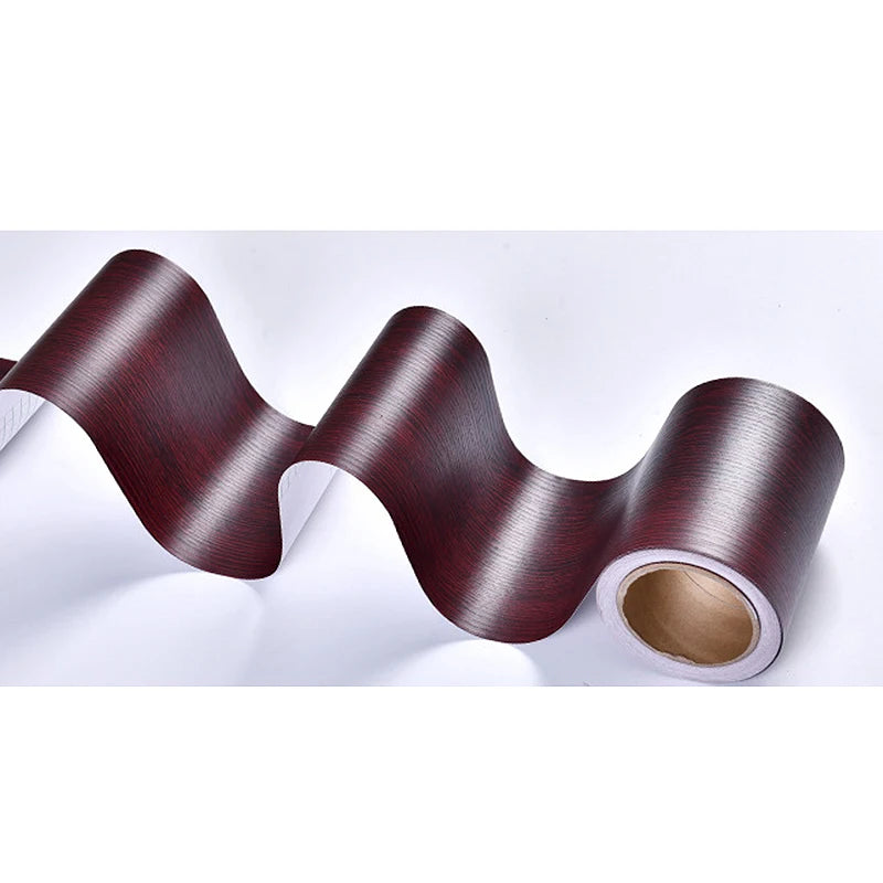 10M Realistic Wood Grain Repair Duct Tape Furniture Renovation Adhensive Skirting Waist Line Floor Stickers Home Decor
