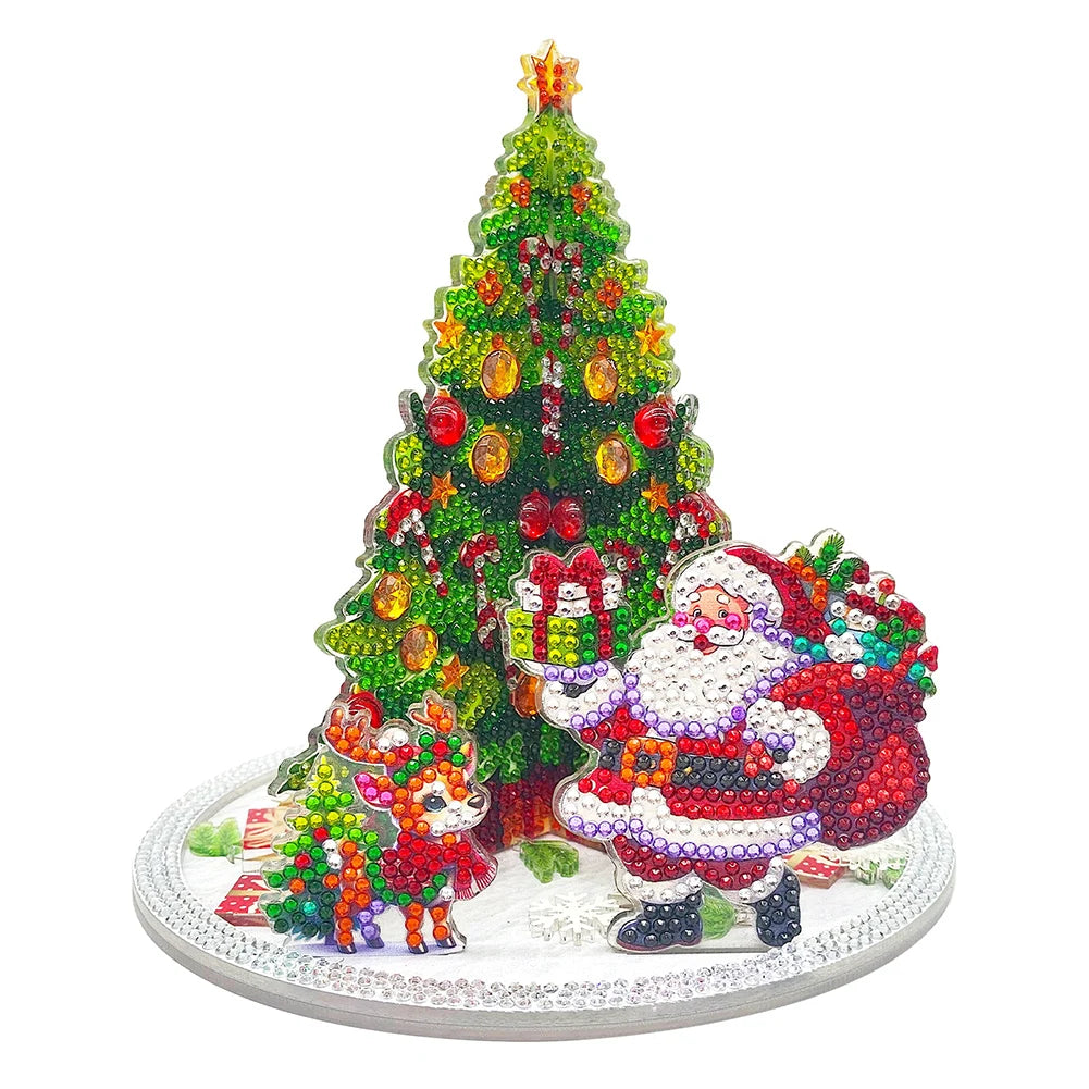 Christmas Diamond Art Table Decor Desktop Diamond Painting Ornament Kits Art Kits For Xmas Tree & Claus Table Office Home Decora