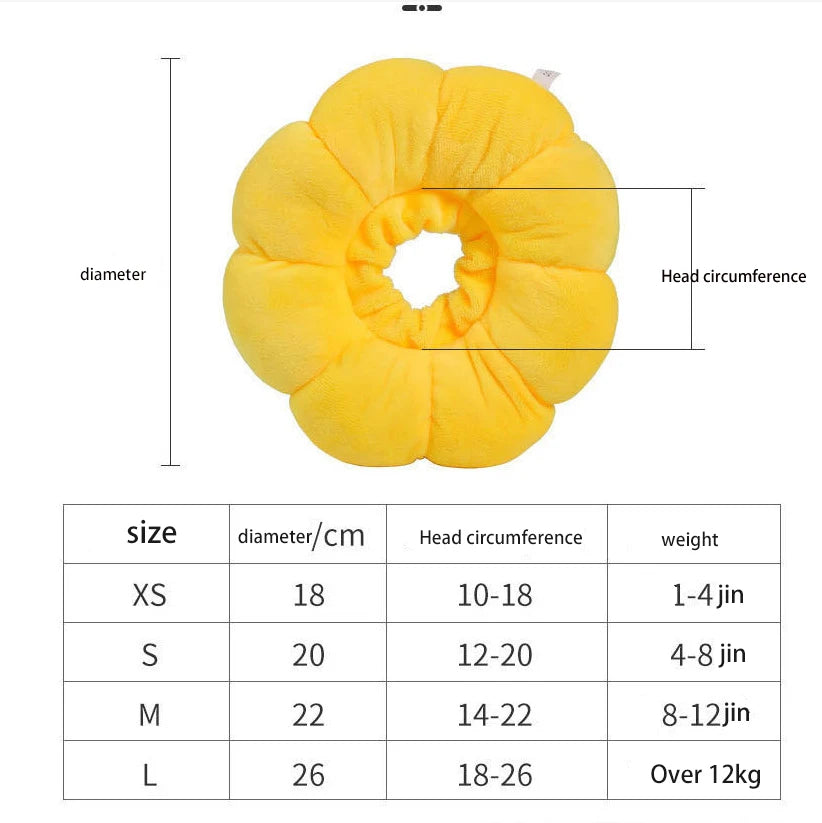 Sunflower Pet Elizabethan Collar Adjustable Anti-Bite Surgery Anti-Lick Wound