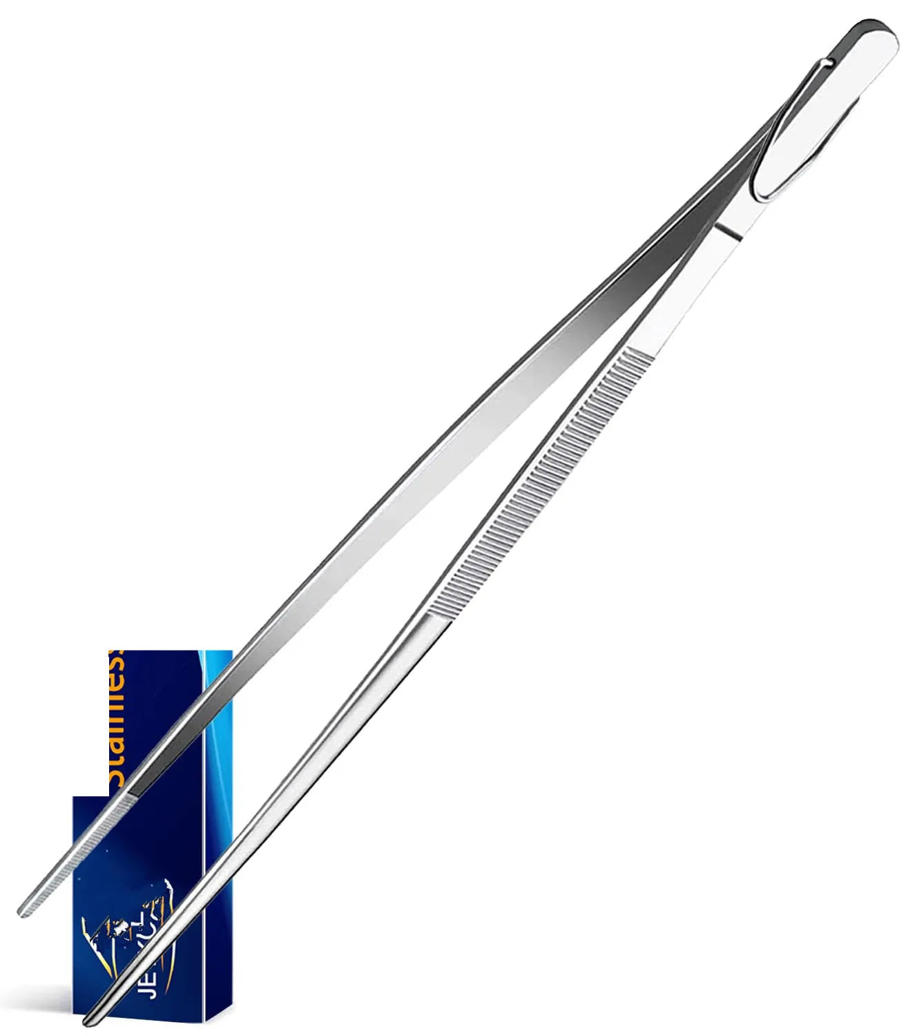 12inch Kitchen Tweezers Fine Tweezer Tongs Extra-Long Stainless Steel Cooking Tweezers for Kitchen Food Cooking Sea Food and BBQ